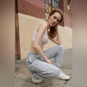 Brandy Melville Light Gray Rosa Sweatpants
